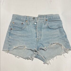 Levi's Light Blue Distressed Cutoff Denim Shorts